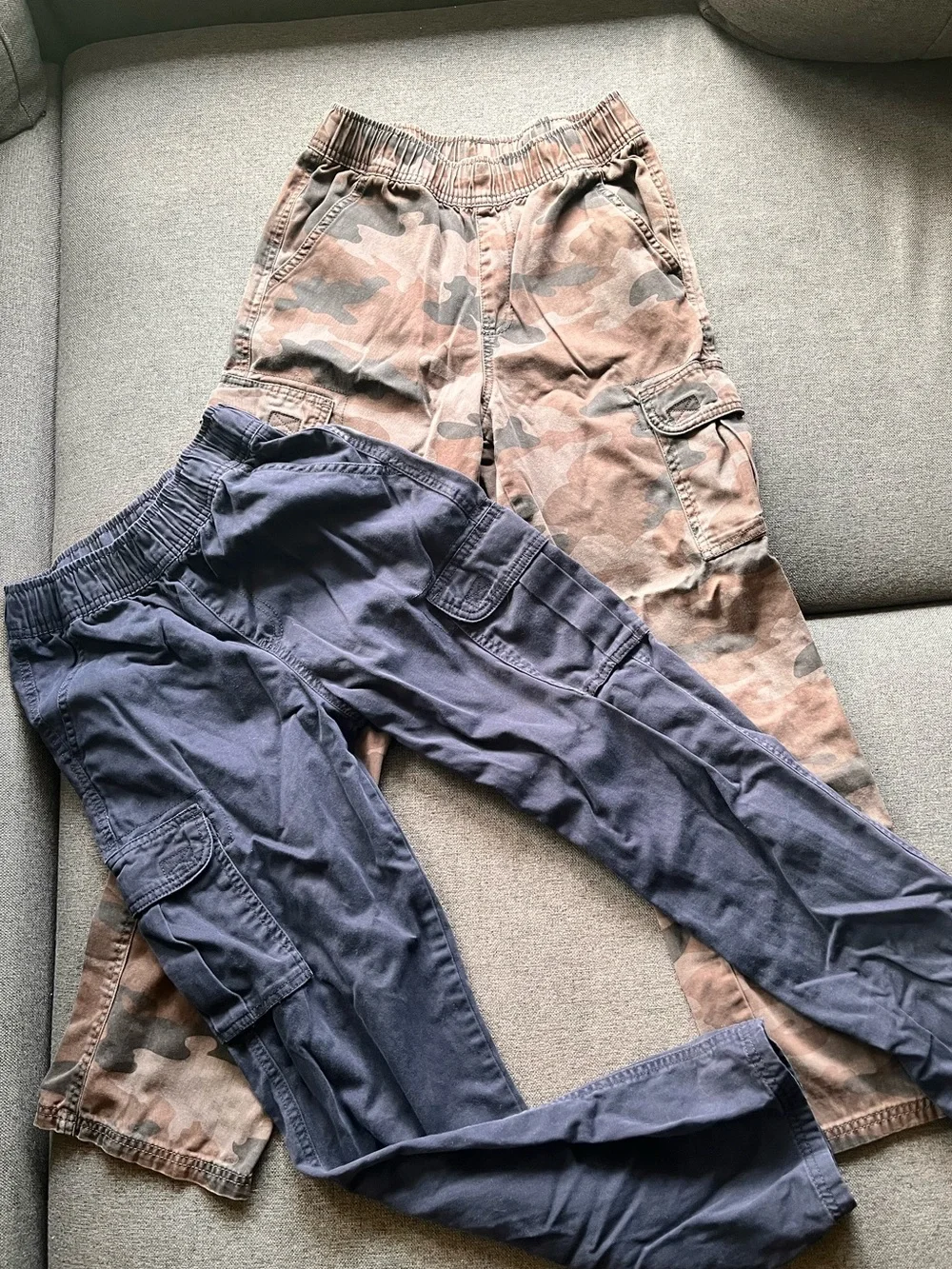 Bundle Boys Size 12 Cargo Pants The Children's Place Navy Camo Adjustable Waist